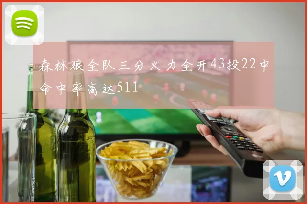 森林狼全队三分火力全开43投22中命中率高达511
